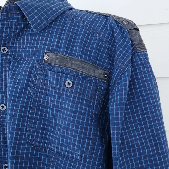 Blue Check PM381 BLUE DEPT. 76 Button-down Shirt (XL) - Picture 6 of 16